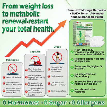 𝙋𝙪𝙧𝙚𝙡𝙪𝙭𝙤® 𝑴𝒐𝒓𝒊𝒏𝒈𝒂 & 𝑩𝒆𝒓𝒃𝒆𝒓𝒊𝒏𝒆 10-𝑰𝑵-1 𝑨𝒅𝒗𝒂𝒏𝒄𝒆𝒅 𝑵𝒂𝒏𝒐 𝑴𝒊𝒄𝒓𝒐𝒏𝒆𝒆𝒅𝒍𝒆 𝑷𝒂𝒕𝒄𝒉 (𝐎𝐧𝐜𝐞 𝐃𝐚𝐢𝐥𝐲, 𝐯𝐢𝐬𝐢𝐛𝐥𝐞 𝐜𝐡𝐚𝐧𝐠𝐞𝐬 𝐢𝐧 𝟕 𝐝𝐚𝐲𝐬）𝐎𝐛𝐞𝐬𝐢𝐭𝐲, 𝐃𝐢𝐚𝐛𝐞𝐭𝐞𝐬, 𝐒𝐥𝐞𝐞𝐩 𝐀𝐩𝐧𝐞𝐚, 𝐀𝐧𝐝 𝐉𝐨𝐢𝐧𝐭 𝐈𝐬𝐬𝐮𝐞𝐬☘️